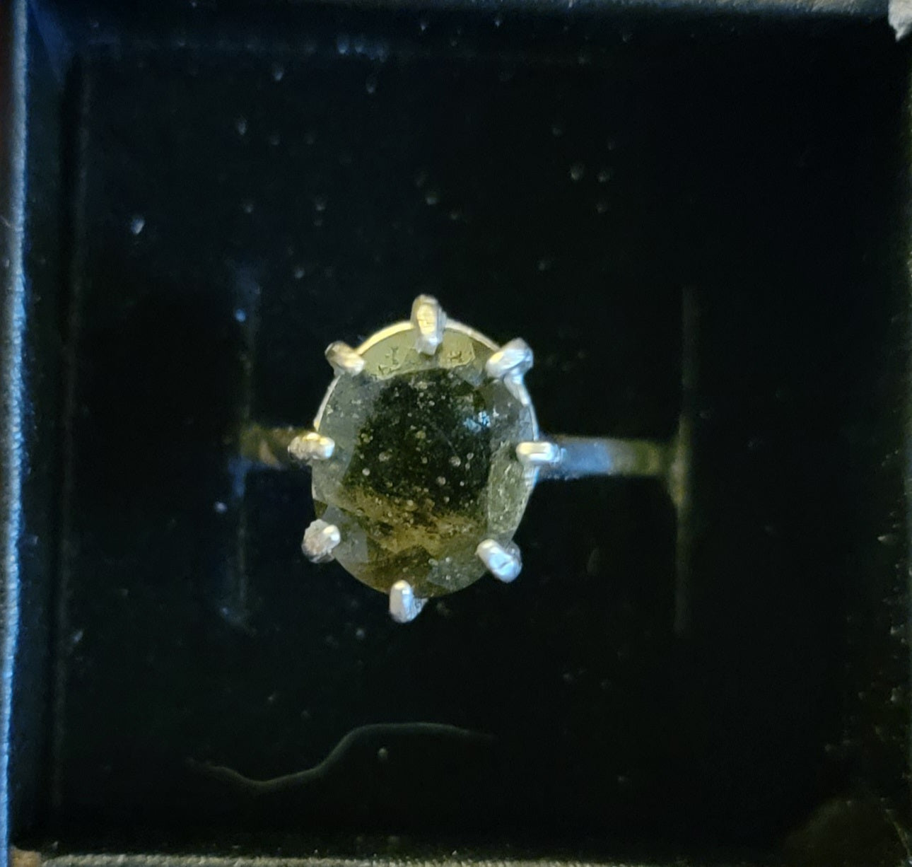 Moldavite ring Sz 7.5