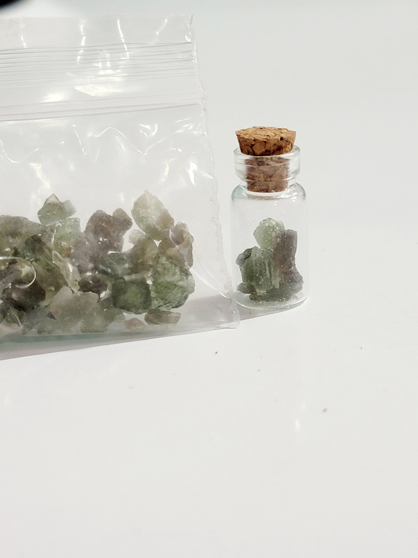Moldavite crystal jars